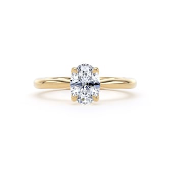 Goldsmiths 18ct Yellow Gold 1.00cttw Oval Cut Lab Grown Diamond Solitaire Engagement Ring
