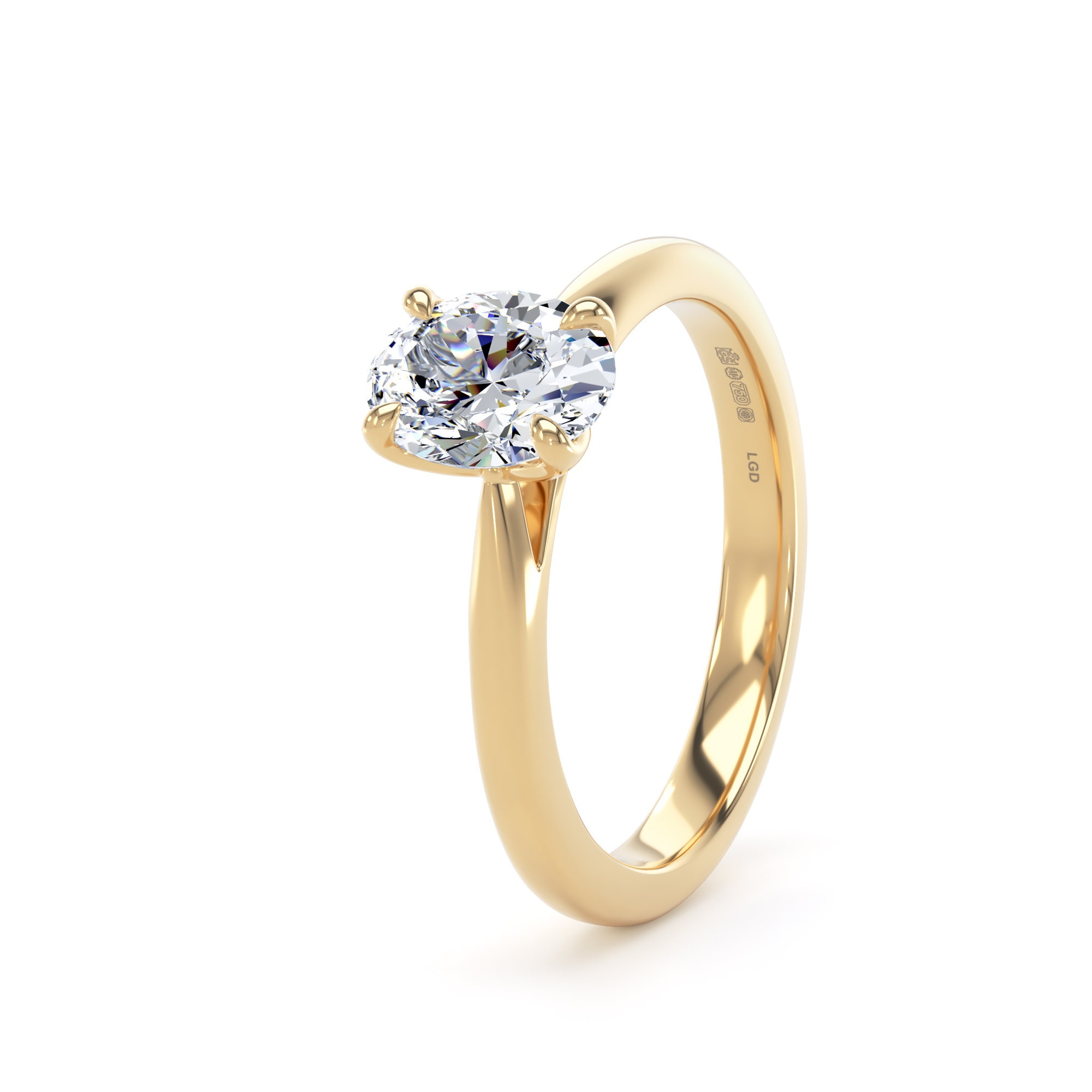 Goldsmiths 18ct Yellow Gold 1.00cttw Oval Cut Lab Grown Diamond Solitaire Engagement Ring Goldsmiths 18ct Yellow Gold 1.00cttw Oval Cut Lab Grown Diamond Solitaire Engagement Ring