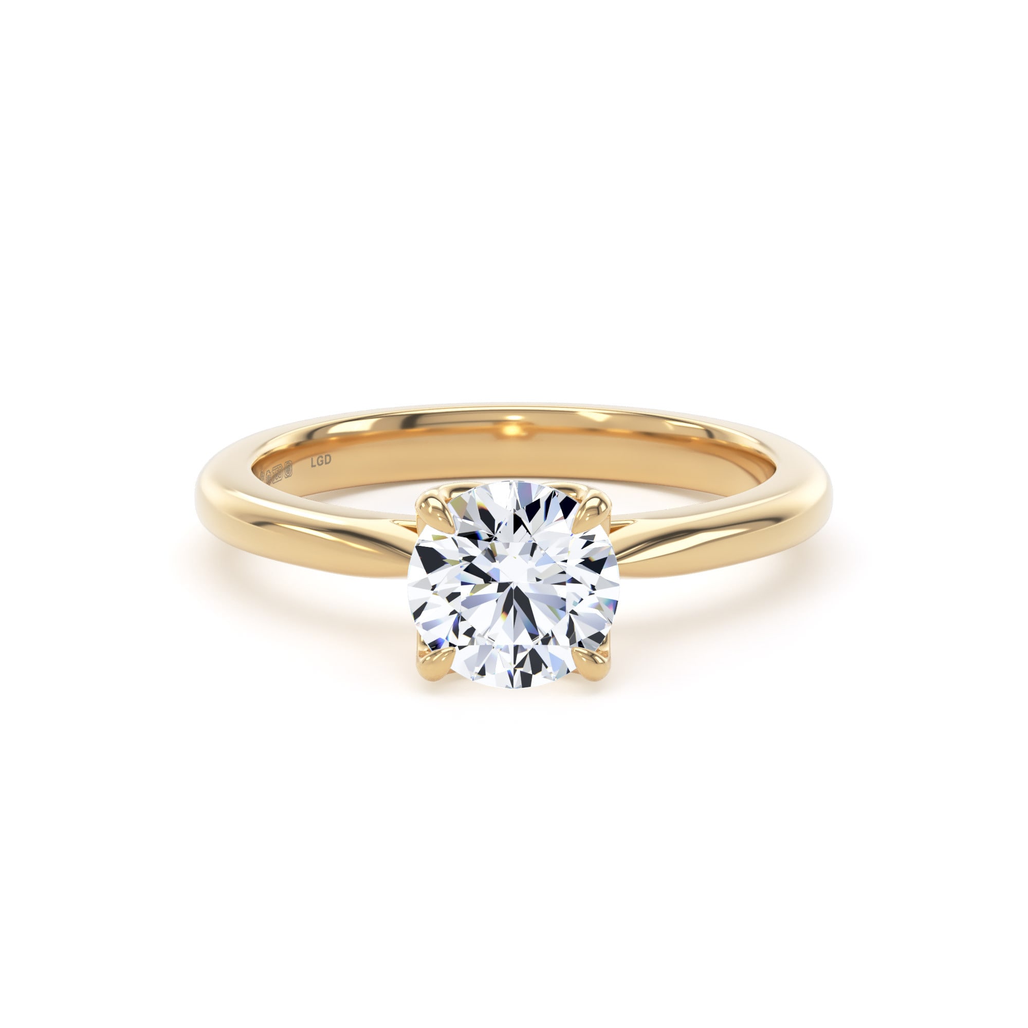 18ct Yellow Gold 1.00cttw Brilliant Cut Lab Grown Diamond Solitaire Engagement Ring
