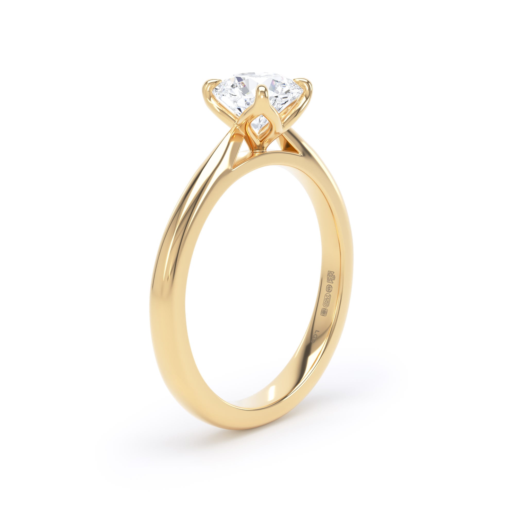 Goldsmiths 18ct Yellow Gold 1.00cttw Brilliant Cut Lab Grown Diamond Solitaire Engagement Ring