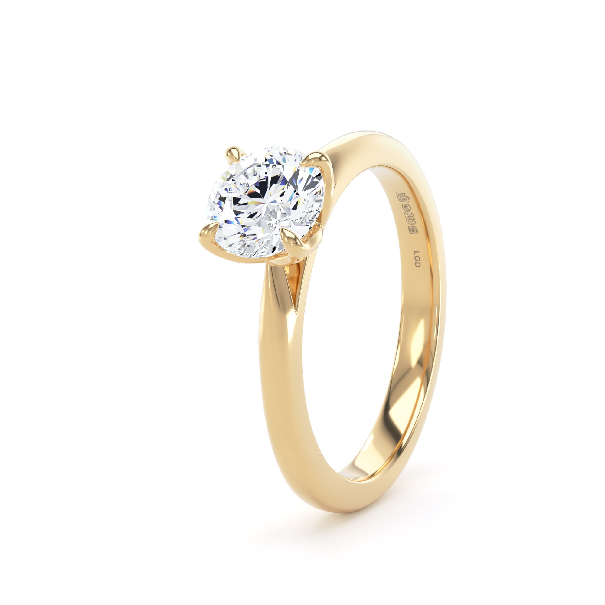 Goldsmiths 18ct Yellow Gold 1.00cttw Brilliant Cut Lab Grown Diamond Solitaire Engagement Ring
