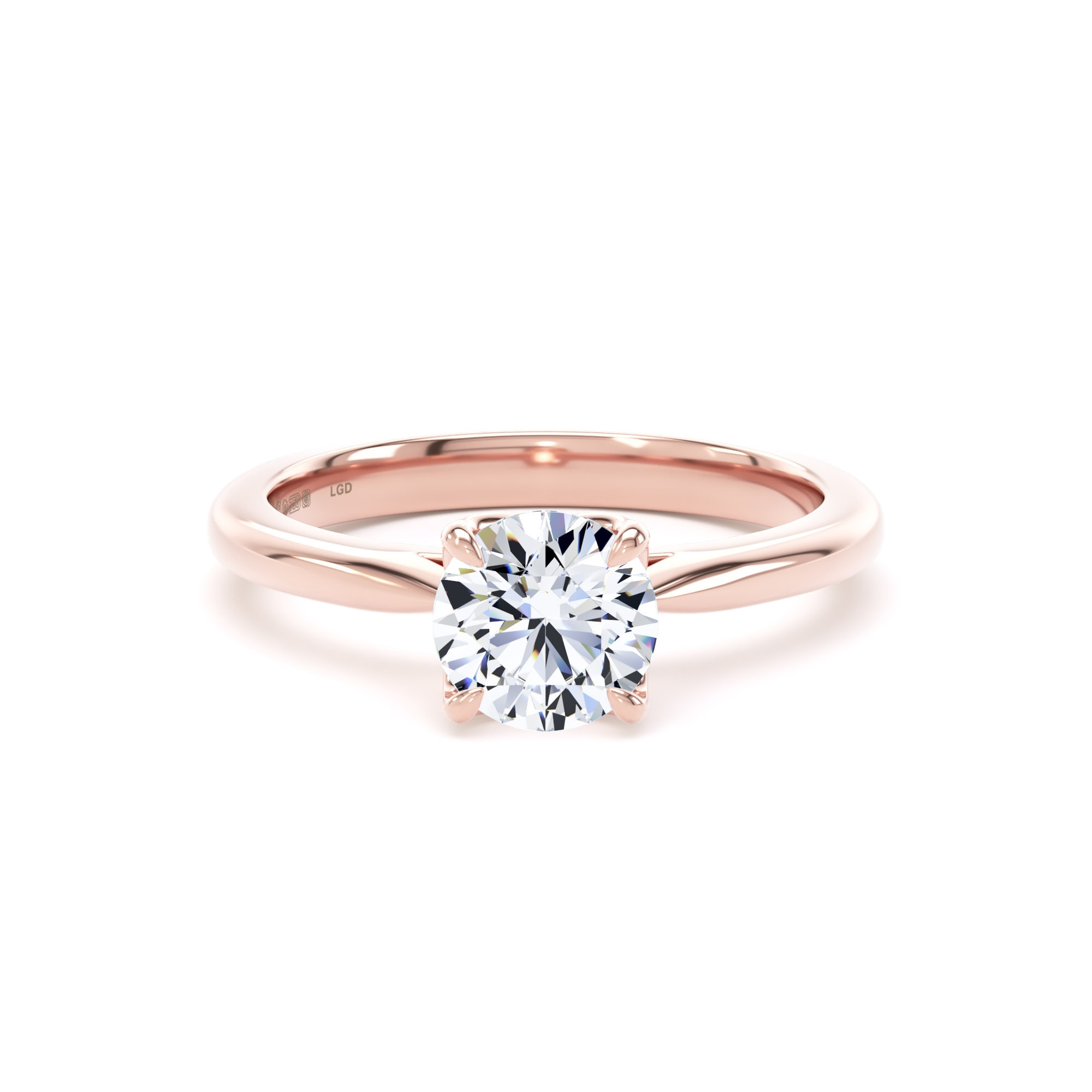 18ct Rose Gold 1.00cttw Brilliant Cut Lab Grown Diamond Solitaire Engagement Ring