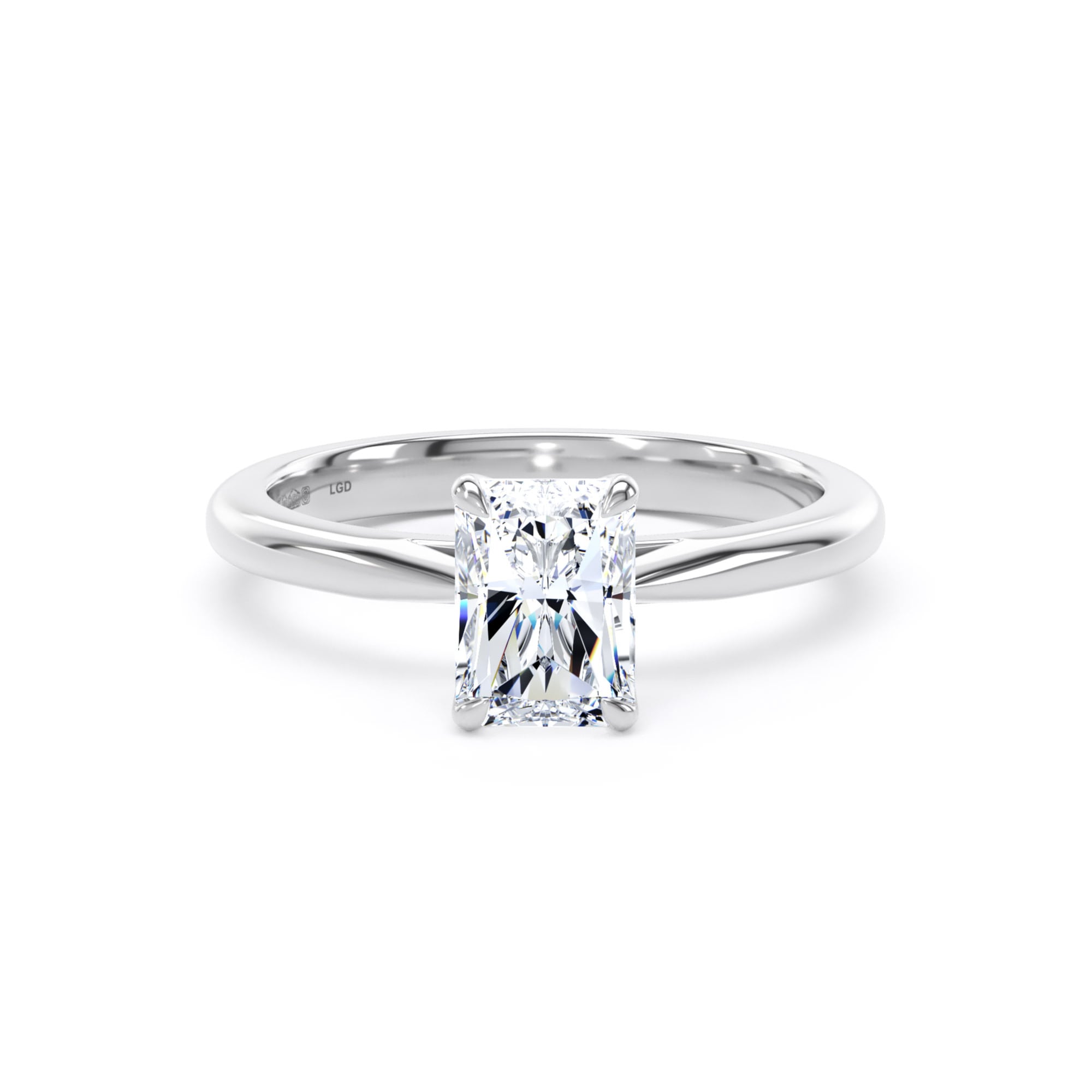 Platinum 1.00cttw Radiant Cut Lab Grown Diamond Solitaire Engagement Ring