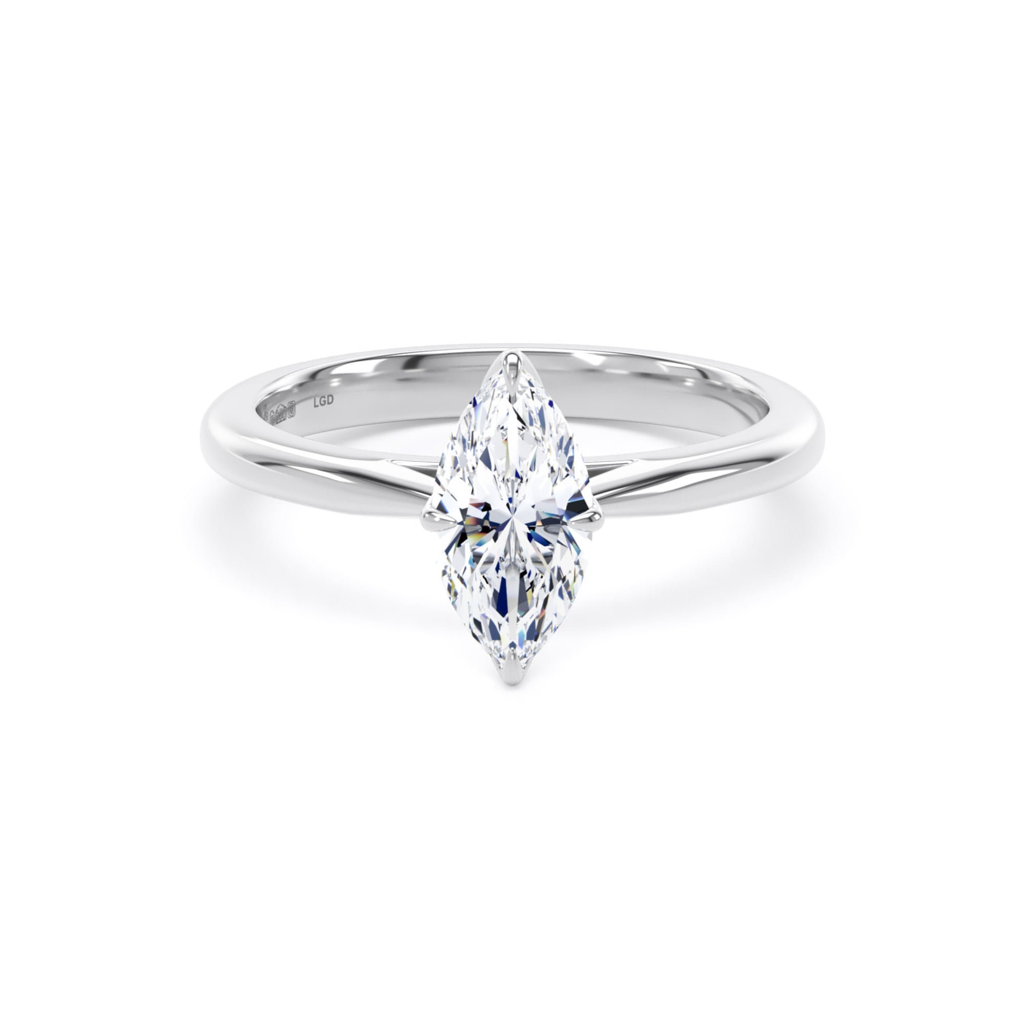 Platinum 1.00cttw Marquise Cut Lab Grown Diamond Solitaire Engagement Ring