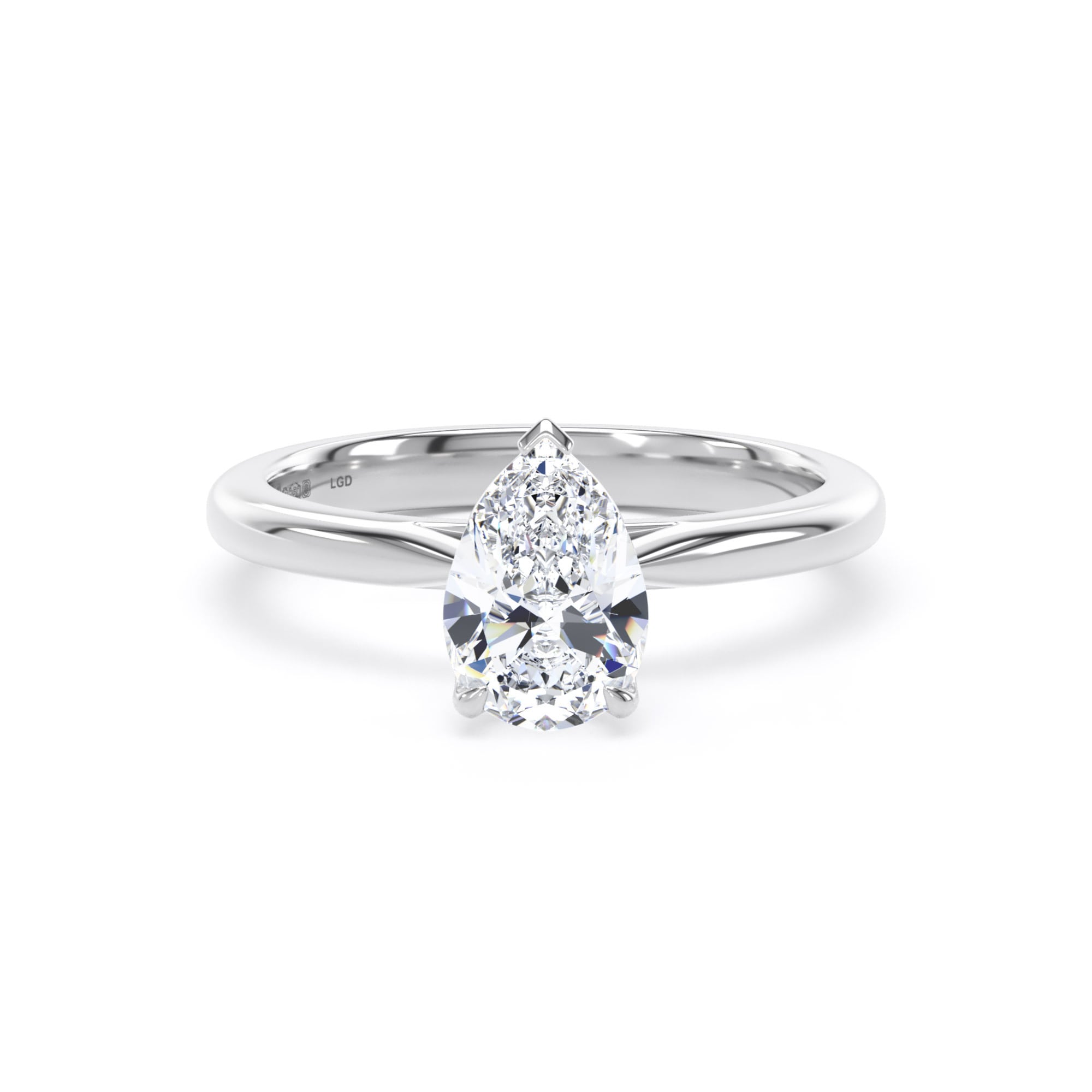 Platinum 1.00cttw Pear Cut Lab Grown Diamond Solitaire Engagement Ring