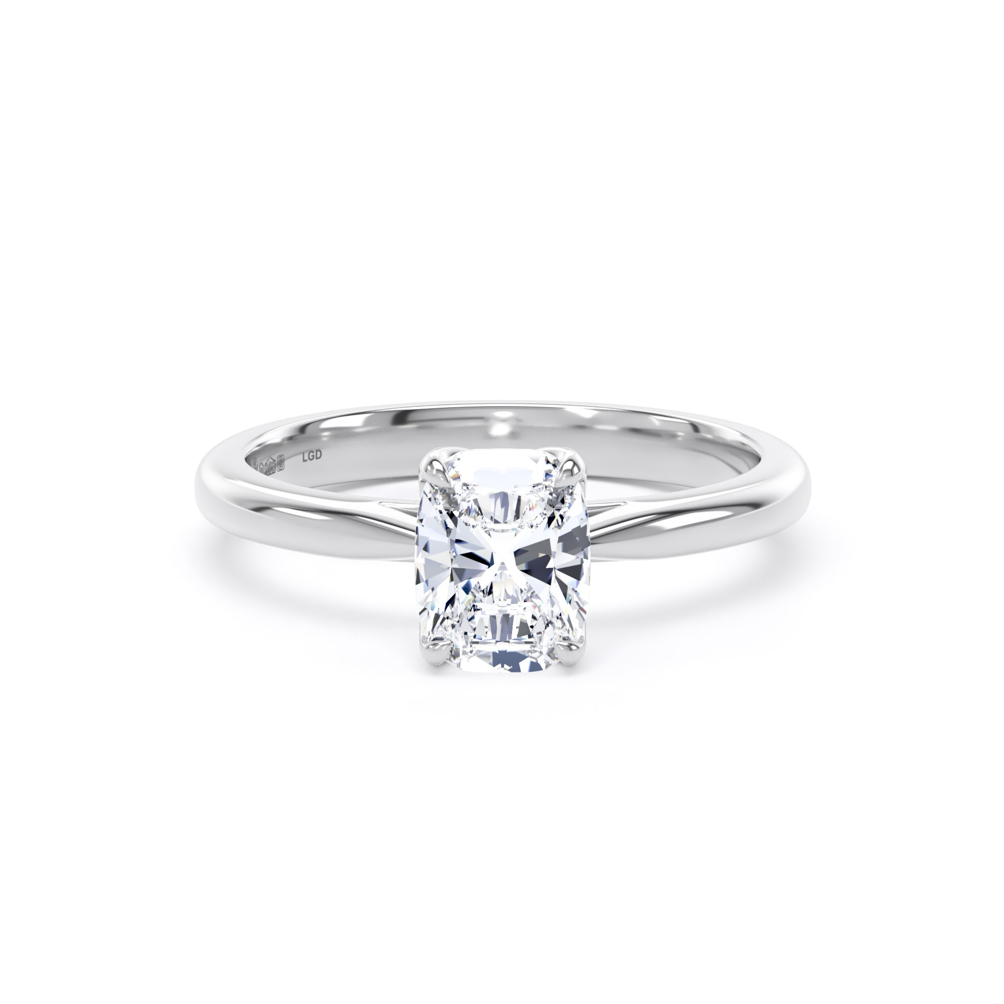 Platinum 1.00cttw Elongated Cushion Cut Lab Grown Diamond Solitaire Engagement Ring