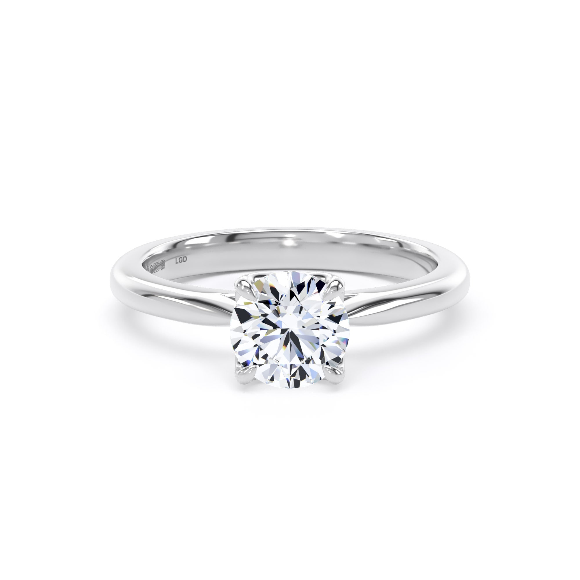 18ct White Gold 1.00cttw Brilliant Cut Lab Grown Diamond Solitaire Engagement Ring