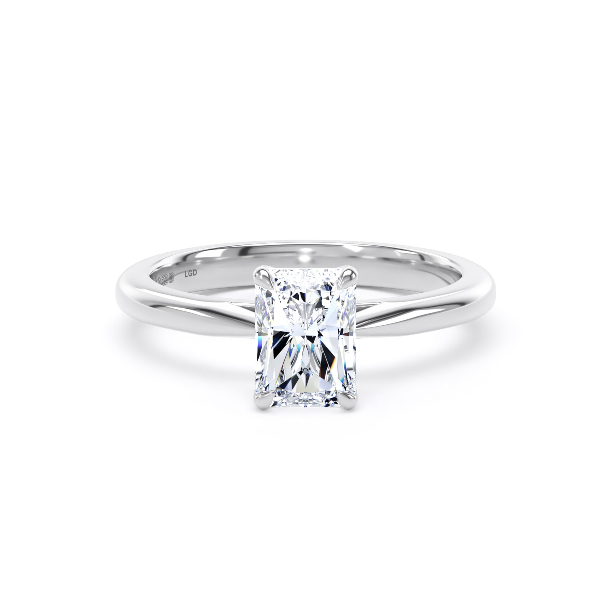 18ct White Gold 1.00cttw Radiant Cut Lab Grown Diamond Solitaire Engagement Ring
