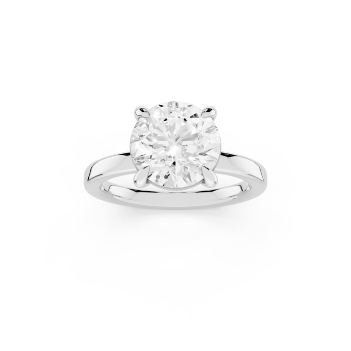 Mayors Platinum 2.50cttw Lab Grown Diamond Round Cut Solitaire Engagement Ring - Ring Size 4