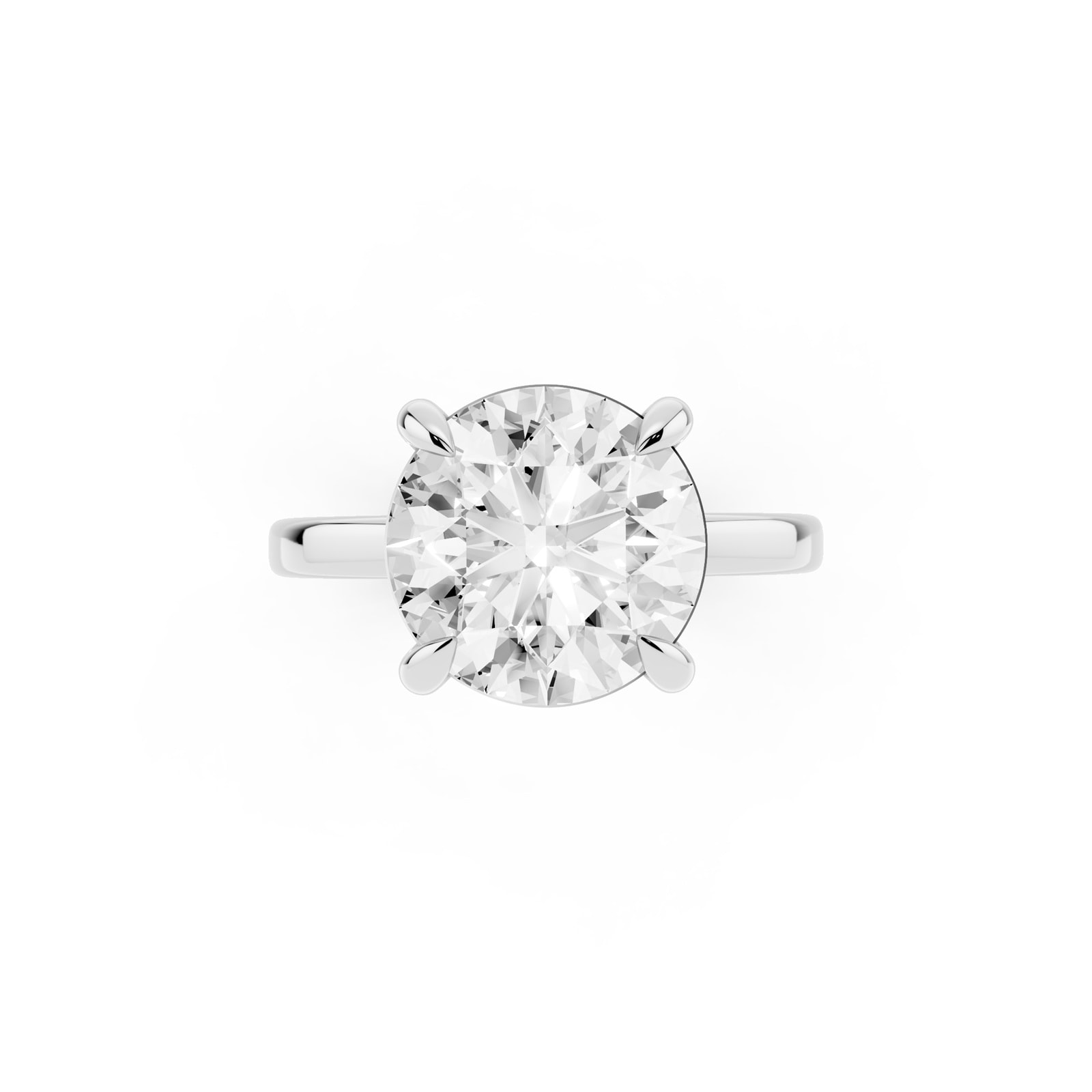 Mayors Platinum 4.00cttw Lab Grown Diamond Round Cut Solitaire Engagement Ring