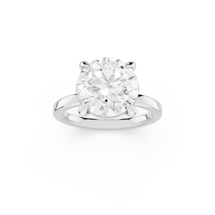 Mayors Platinum 4.00cttw Lab Grown Diamond Round Cut Solitaire Engagement Ring