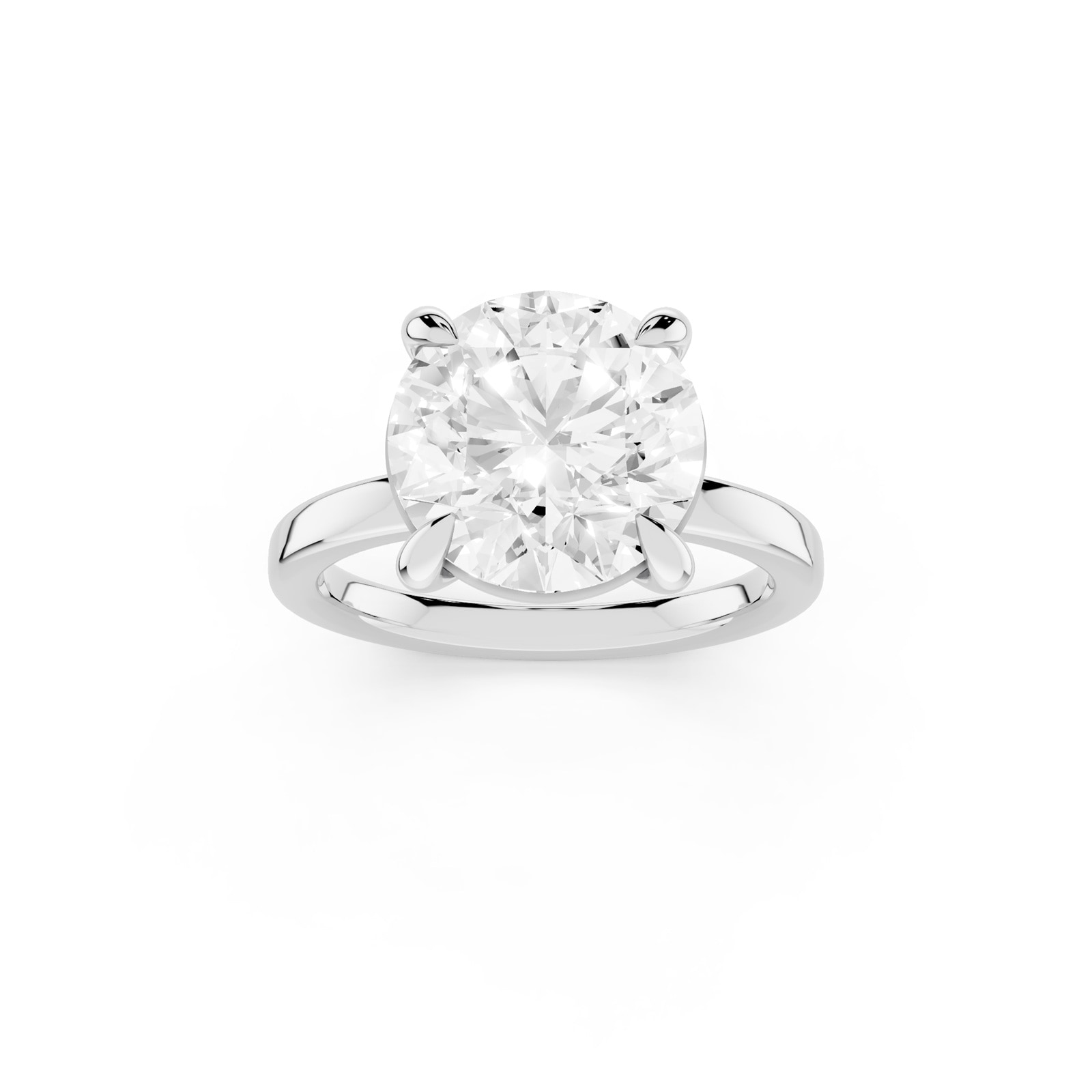 Mayors Platinum 4.00cttw Lab Grown Diamond Round Cut Solitaire Engagement Ring