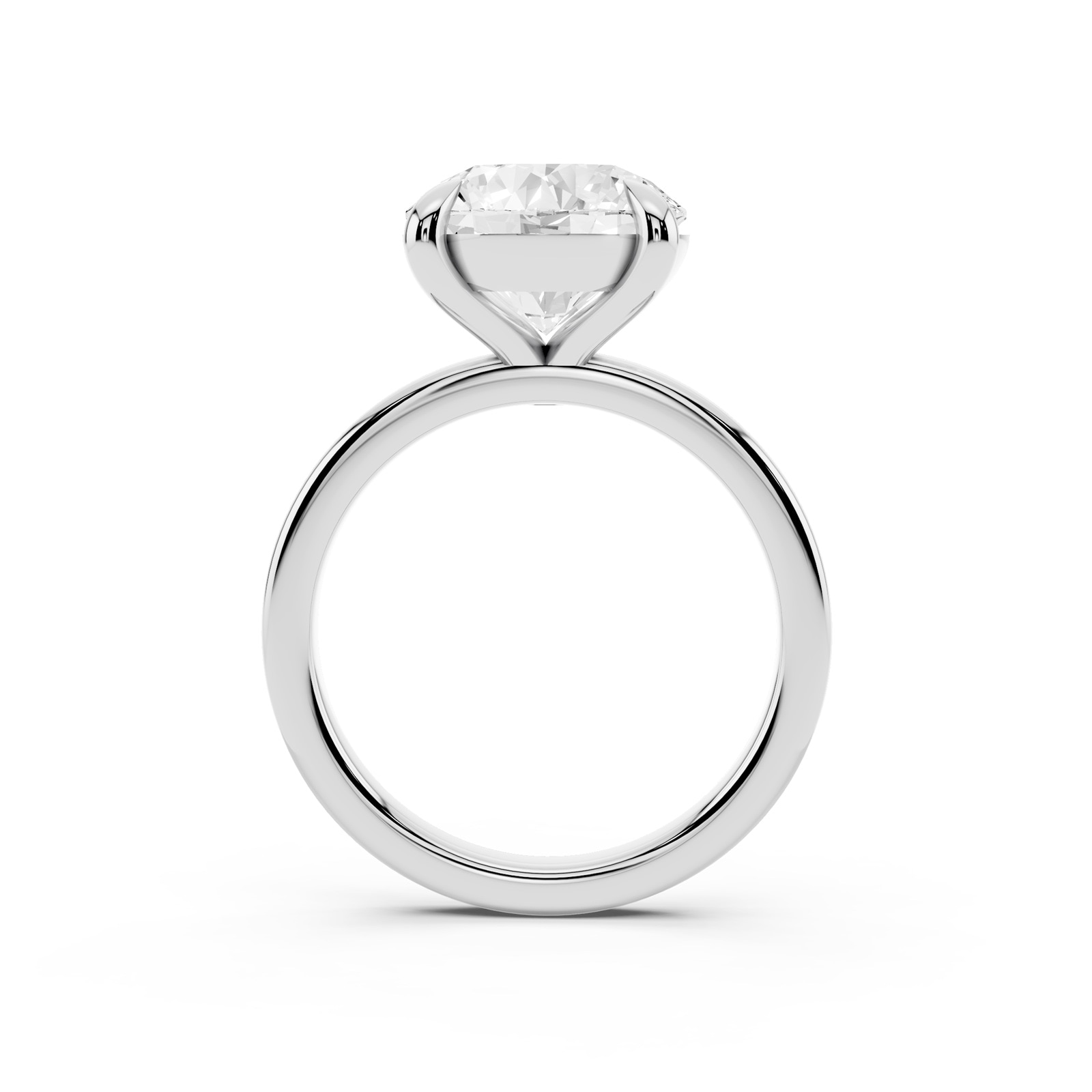 Mayors Platinum 4.00cttw Lab Grown Diamond Round Cut Solitaire Engagement Ring