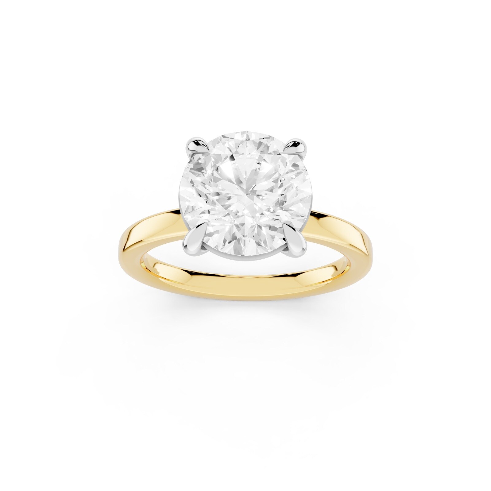 Mayors 18K Yellow Gold 3.00cttw Lab Grown Diamond Round Cut Solitaire Engagement Ring