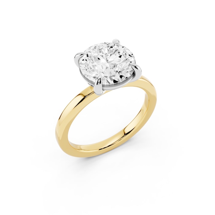 Mayors 18K Yellow Gold 3.00cttw Lab Grown Diamond Round Cut Solitaire Engagement Ring