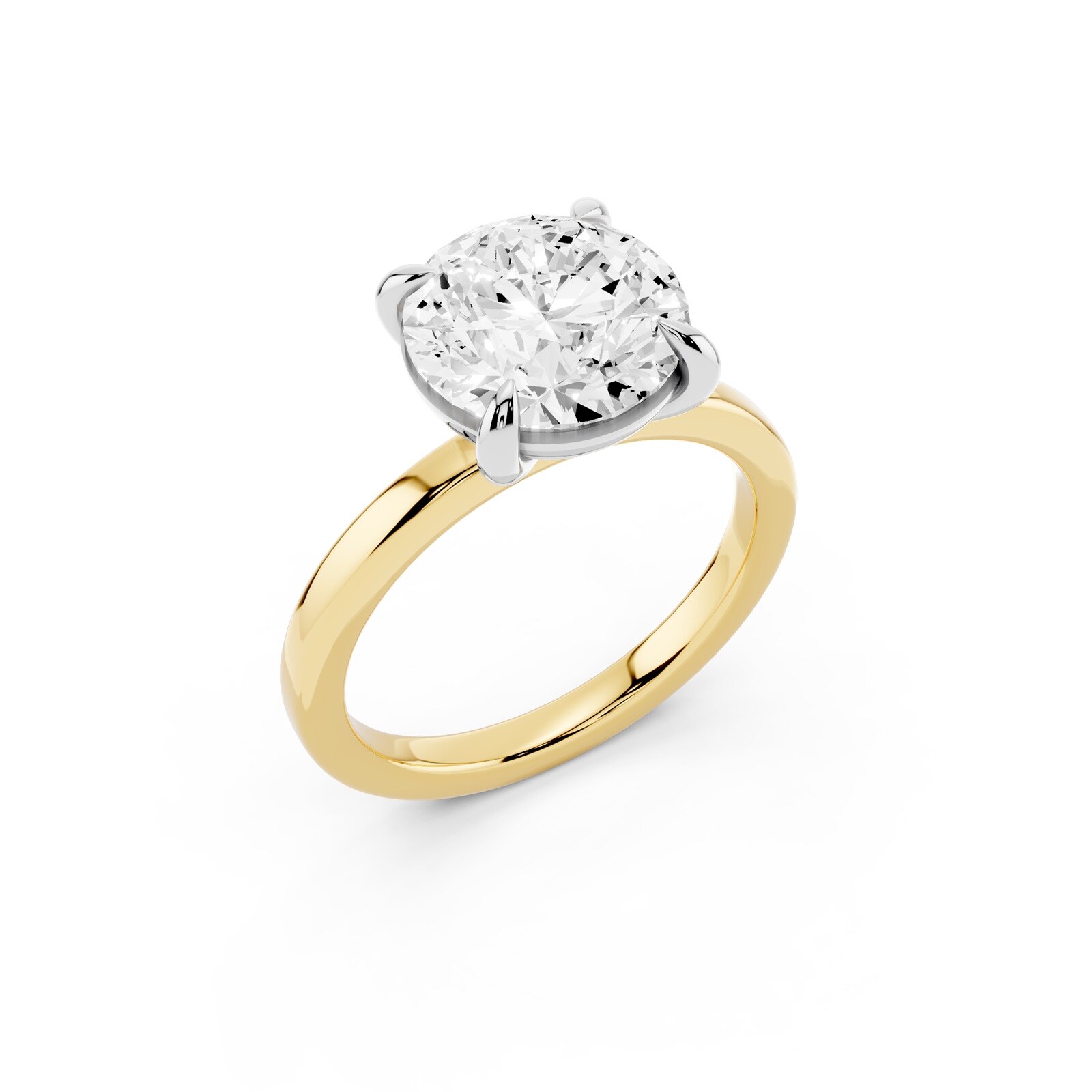 Mayors 18K Yellow Gold 3.00cttw Lab Grown Diamond Round Cut Solitaire Engagement Ring