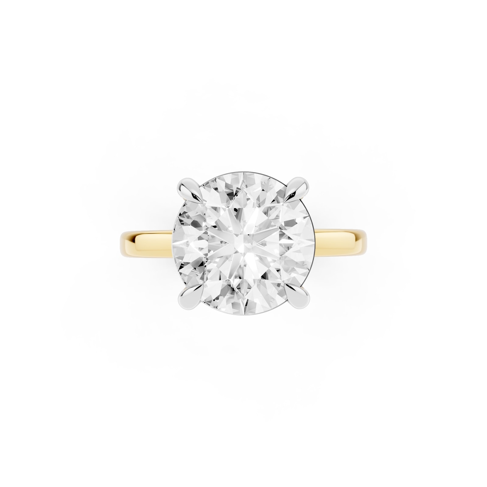 Mayors 18K Yellow Gold 4.00cttw Lab Grown Diamond Round Cut Solitaire Engagement Ring