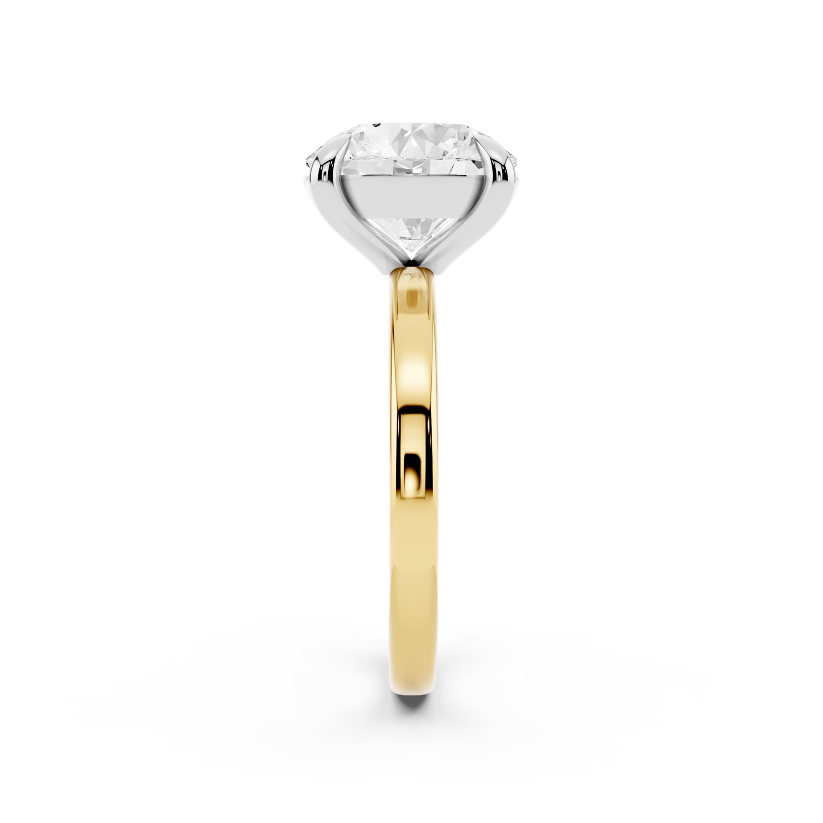 Mayors 18K Yellow Gold 4.00cttw Lab Grown Diamond Round Cut Solitaire Engagement Ring