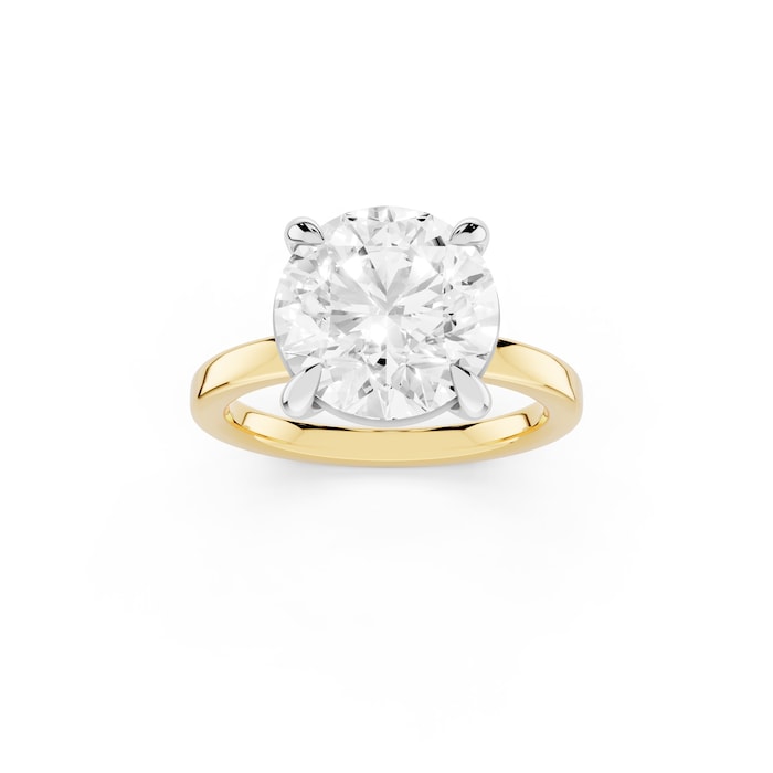 Mayors 18K Yellow Gold 4.00cttw Lab Grown Diamond Round Cut Solitaire Engagement Ring