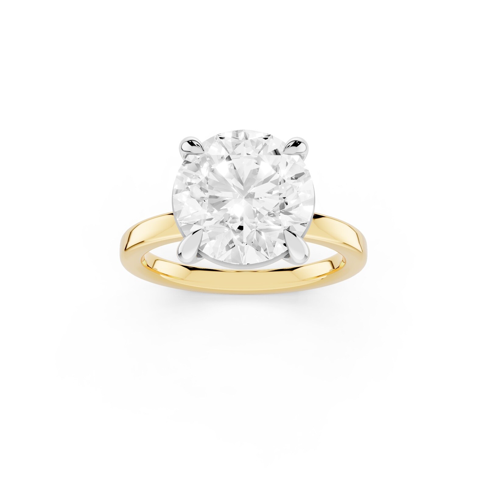 Mayors 18K Yellow Gold 4.00cttw Lab Grown Diamond Round Cut Solitaire Engagement Ring