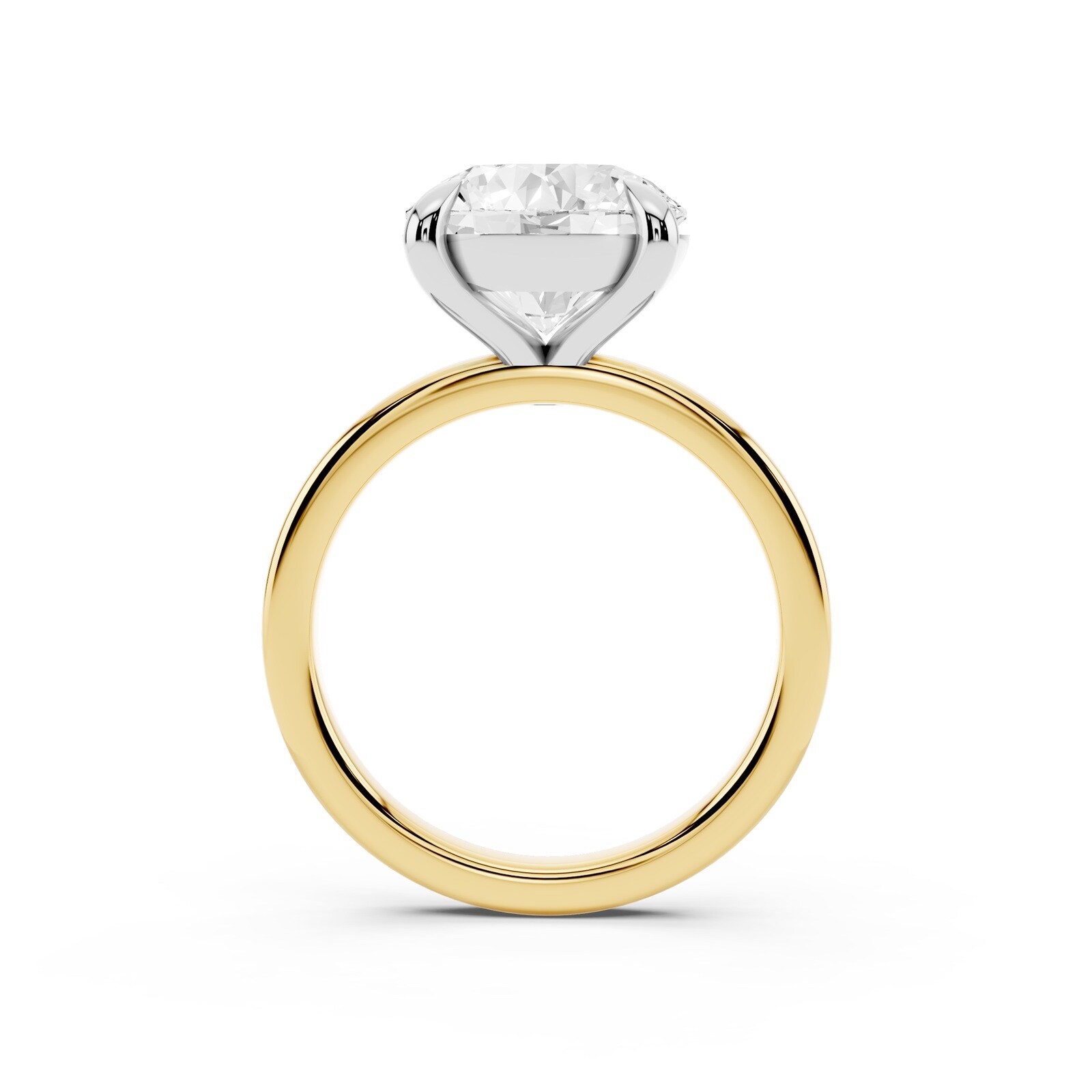 Mayors 18K Yellow Gold 4.00cttw Lab Grown Diamond Round Cut Solitaire Engagement Ring