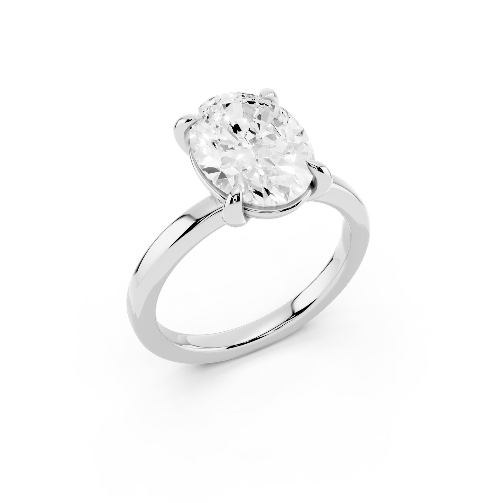 Mayors Platinum 3.00cttw Lab Grown Diamond Oval Cut Solitaire Engagement Ring