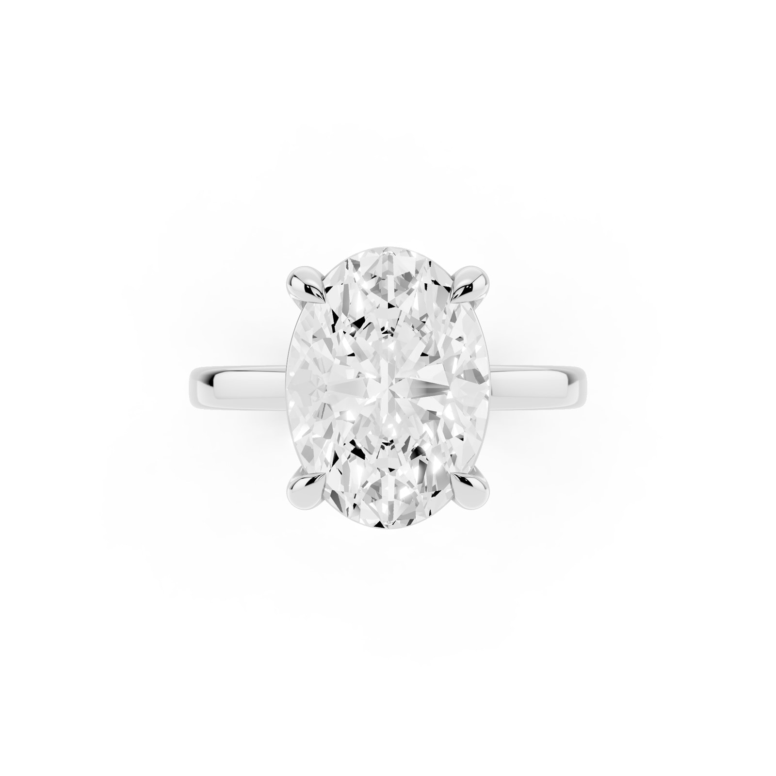 Mayors Platinum 4.00cttw Lab Grown Diamond Oval Cut Solitaire Engagement Ring