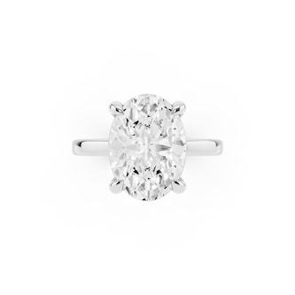 Mayors Platinum 4.00cttw Lab Grown Diamond Oval Cut Solitaire Engagement Ring