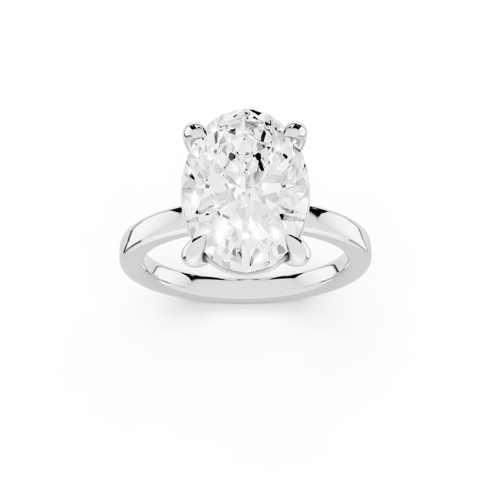 Mayors Platinum 4.00cttw Lab Grown Diamond Oval Cut Solitaire Engagement Ring
