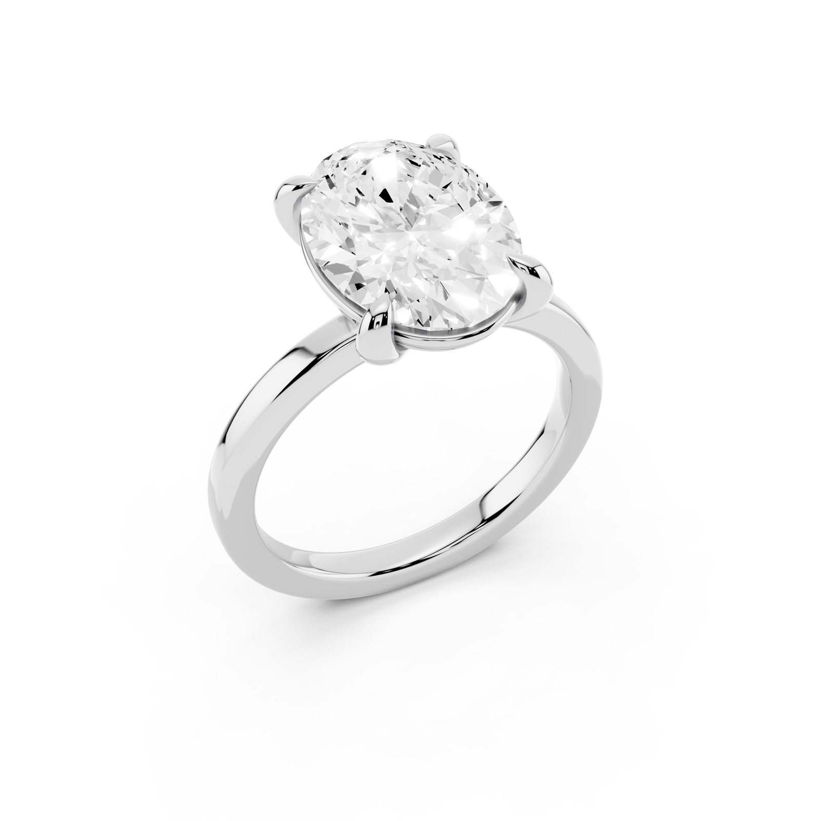 Mayors Platinum 4.00cttw Lab Grown Diamond Oval Cut Solitaire Engagement Ring