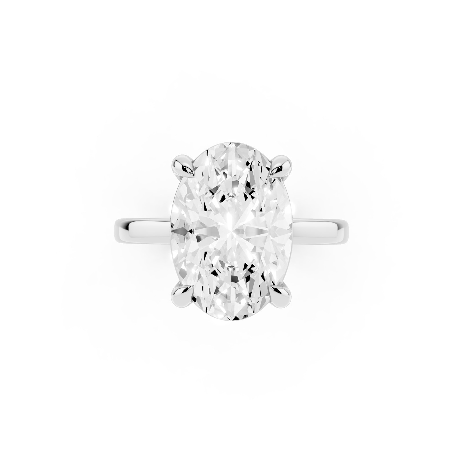 Mayors Platinum 5.00cttw Lab Grown Diamond Oval Cut Solitaire Engagement Ring