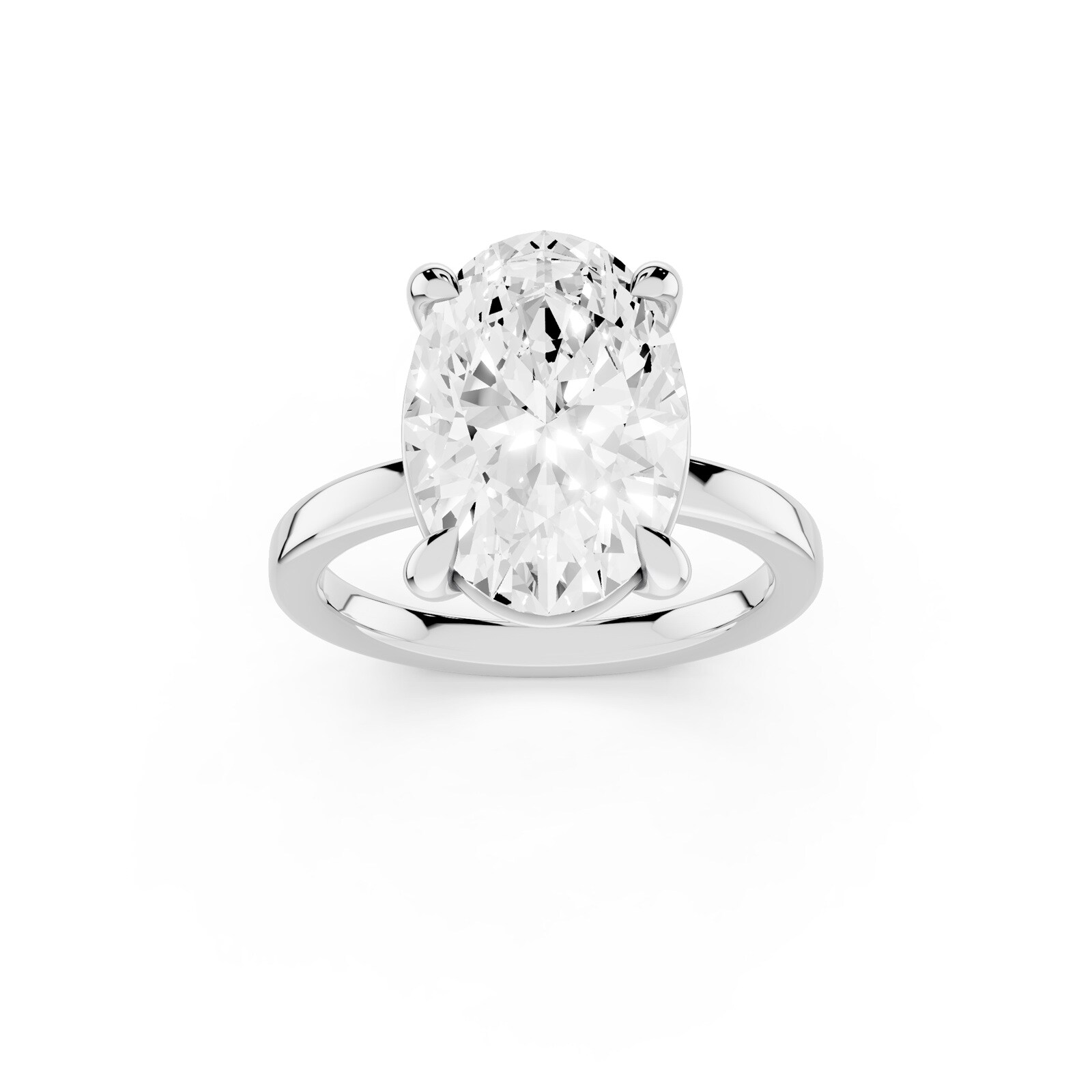 Mayors Platinum 5.00cttw Lab Grown Diamond Oval Cut Solitaire Engagement Ring