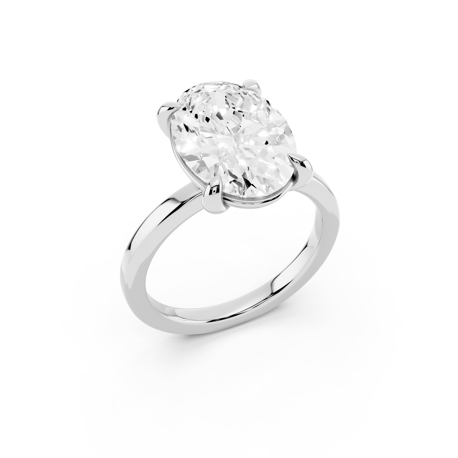 Mayors Platinum 5.00cttw Lab Grown Diamond Oval Cut Solitaire Engagement Ring