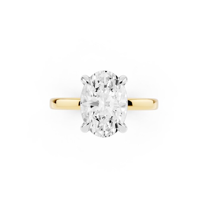Mayors 18K Yellow Gold 2.50cttw Lab Grown Diamond Oval Cut Solitaire Engagement Ring - Ring Size 7