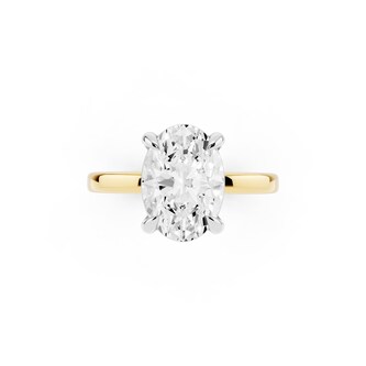 Mayors 18K Yellow Gold 2.50cttw Lab Grown Diamond Oval Cut Solitaire Engagement Ring