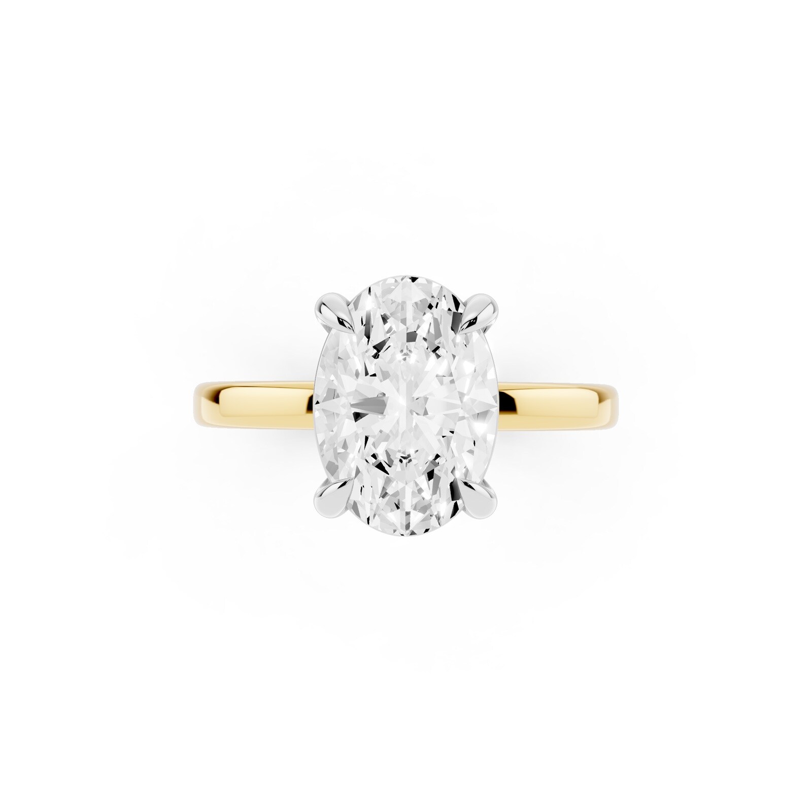 Mayors 18K Yellow Gold 2.50cttw Lab Grown Diamond Oval Cut Solitaire Engagement Ring - Ring Size 7
