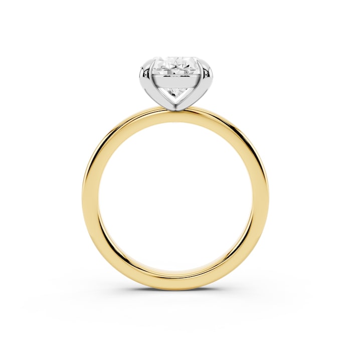 Mayors 18K Yellow Gold 2.50cttw Lab Grown Diamond Oval Cut Solitaire Engagement Ring - Ring Size 7