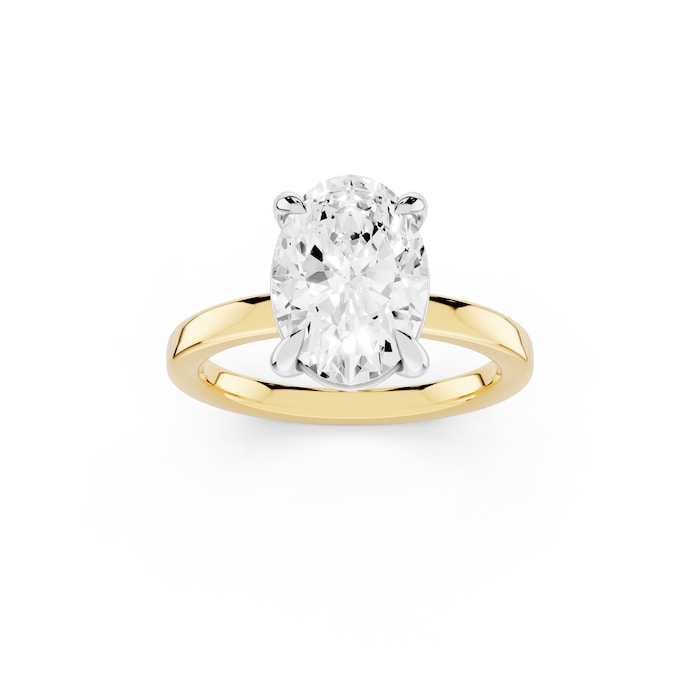 Mayors 18K Yellow Gold 2.50cttw Lab Grown Diamond Oval Cut Solitaire Engagement Ring - Ring Size 7