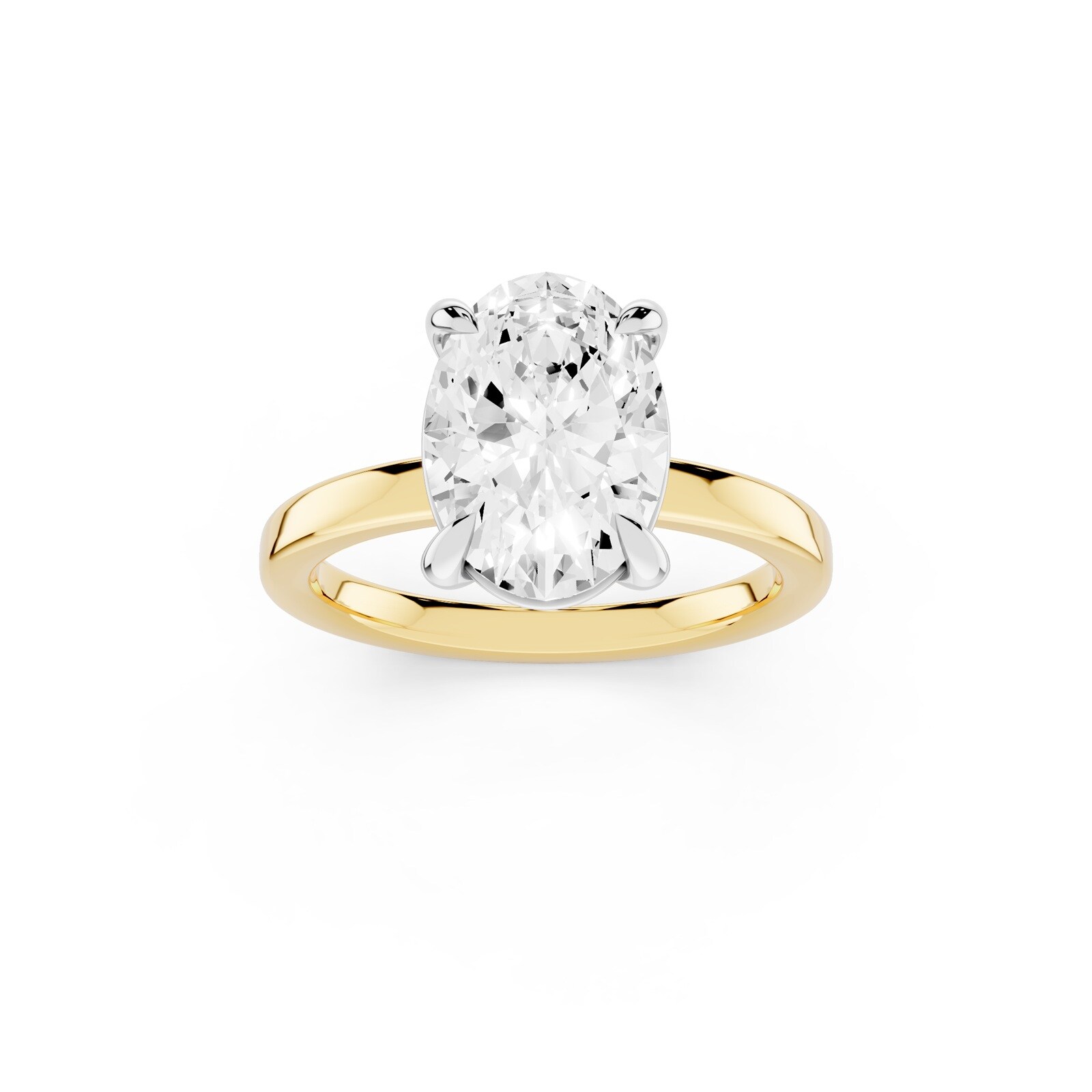 Mayors 18K Yellow Gold 2.50cttw Lab Grown Diamond Oval Cut Solitaire Engagement Ring - Ring Size 7