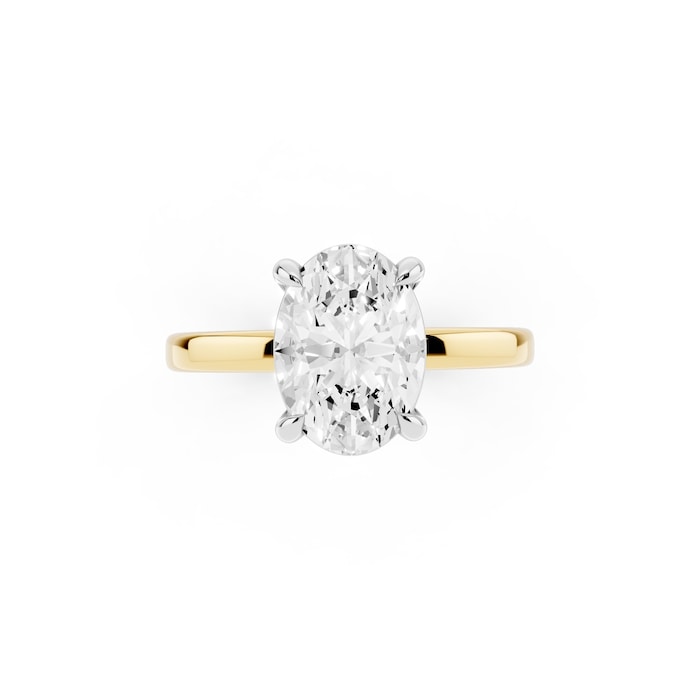 Mayors 18K Yellow Gold 2.00cttw Lab Grown Diamond Oval Cut Solitaire Engagement Ring