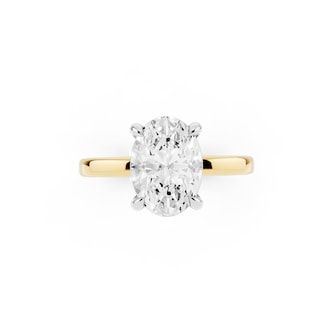Mayors 18K Yellow Gold 2.00cttw Lab Grown Diamond Oval Cut Solitaire Engagement Ring