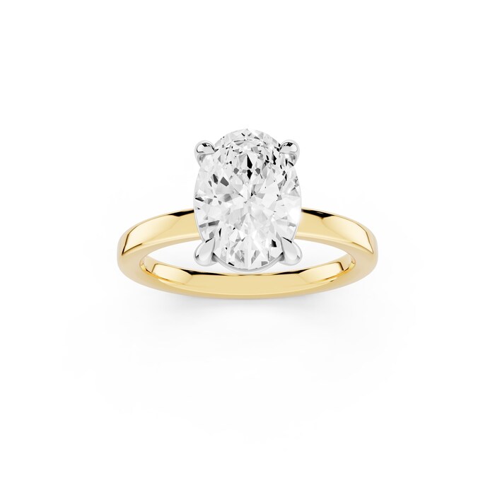 Mayors 18K Yellow Gold 2.00cttw Lab Grown Diamond Oval Cut Solitaire Engagement Ring