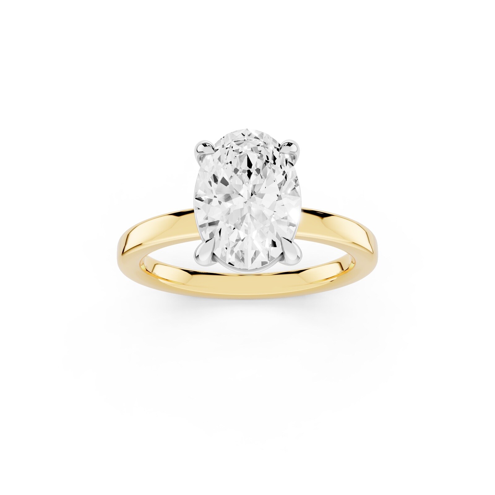 Mayors 18K Yellow Gold 2.00cttw Lab Grown Diamond Oval Cut Solitaire Engagement Ring