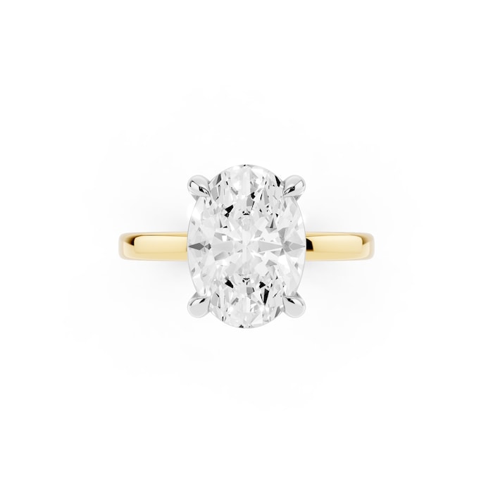 Mayors 18K Yellow Gold 3.00cttw Lab Grown Diamond Oval Cut Solitaire Engagement Ring
