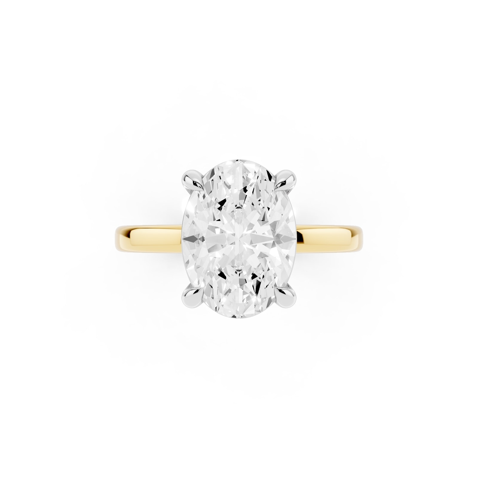 Mayors 18K Yellow Gold 3.00cttw Lab Grown Diamond Oval Cut Solitaire Engagement Ring