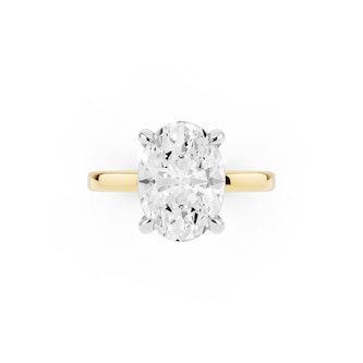 Mayors 18K Yellow Gold 3.00cttw Lab Grown Diamond Oval Cut Solitaire Engagement Ring