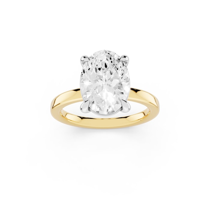 Mayors 18K Yellow Gold 3.00cttw Lab Grown Diamond Oval Cut Solitaire Engagement Ring