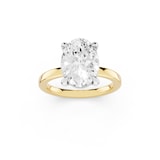 Mayors 18K Yellow Gold 3.00cttw Lab Grown Diamond Oval Cut Solitaire Engagement Ring