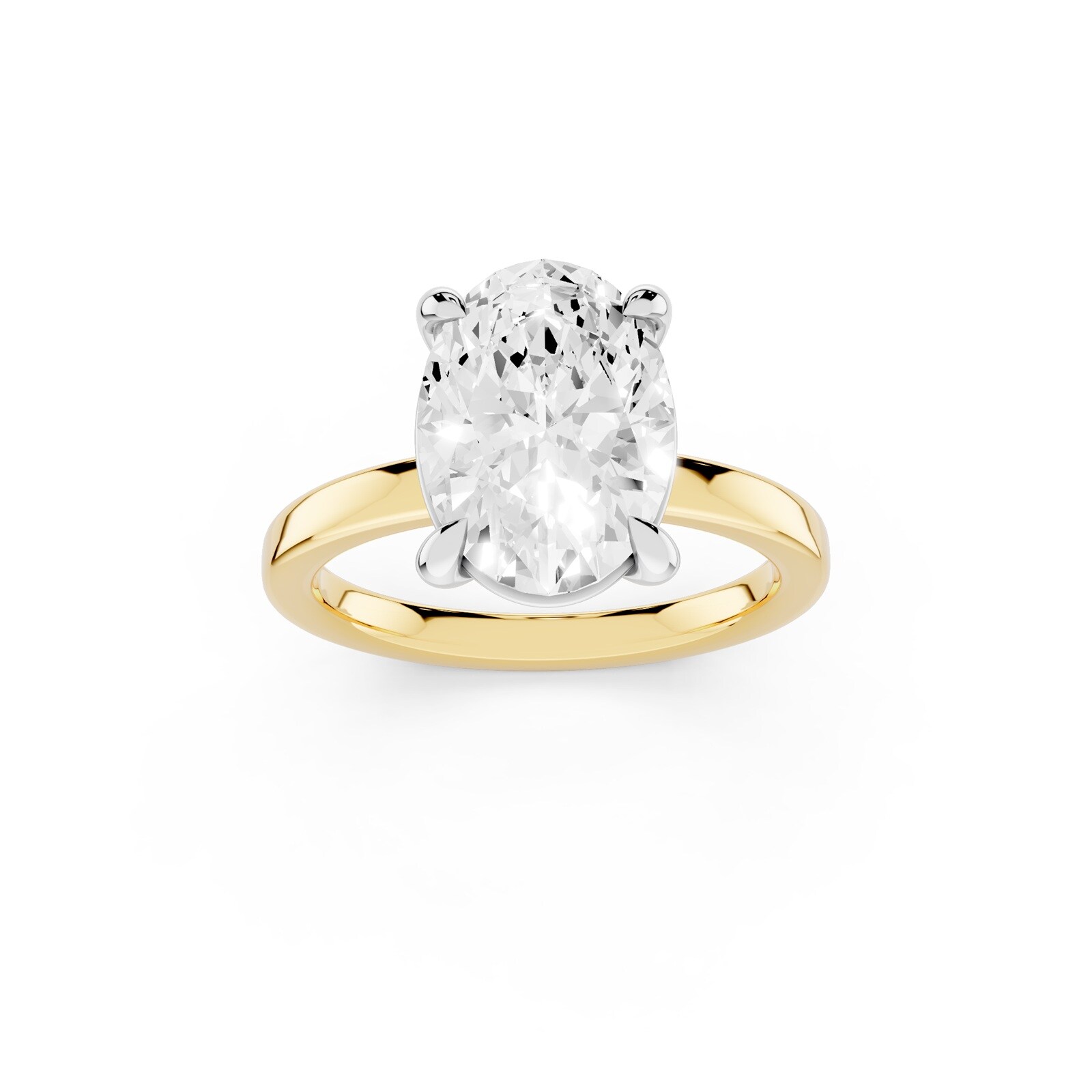 Mayors 18K Yellow Gold 3.00cttw Lab Grown Diamond Oval Cut Solitaire Engagement Ring