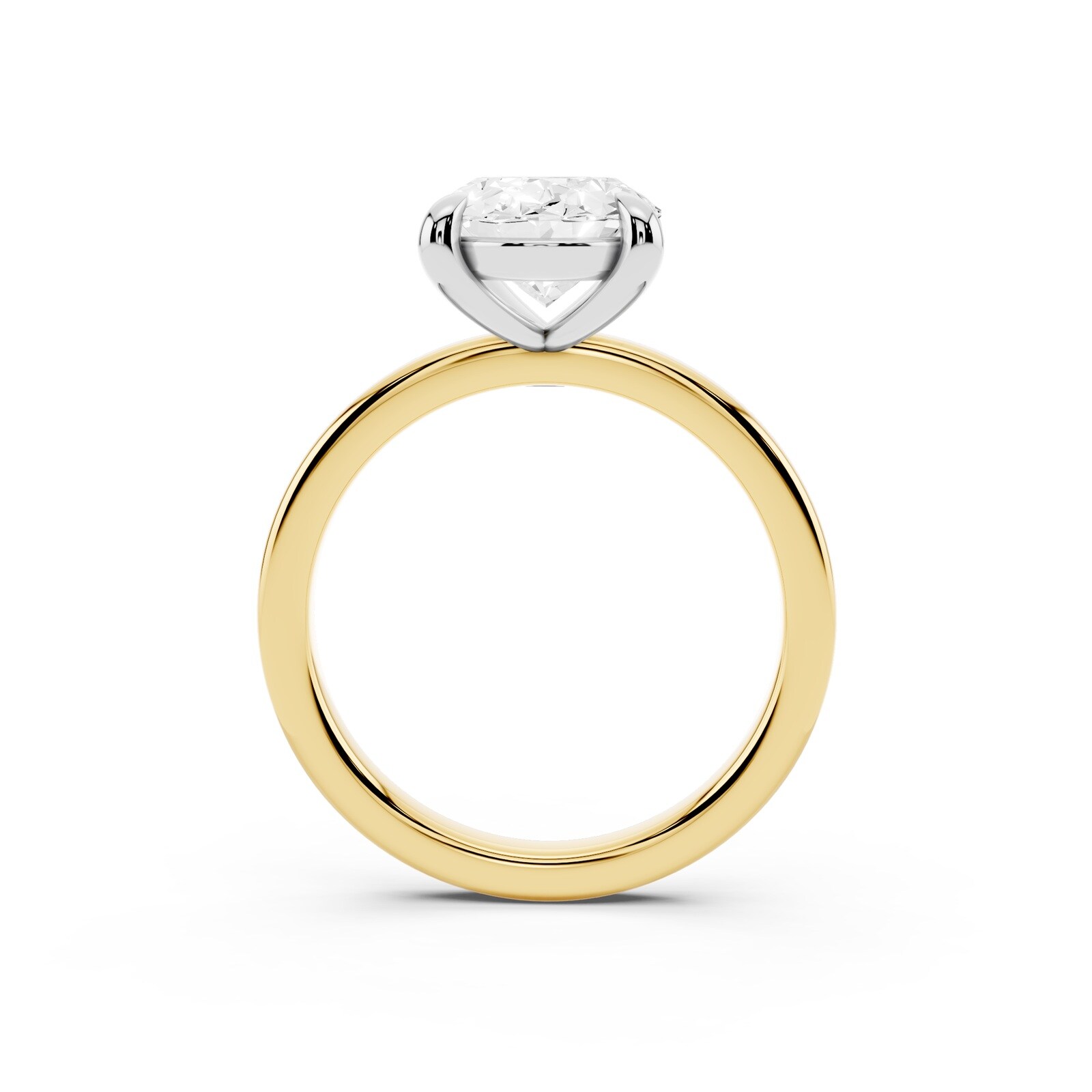 Mayors 18K Yellow Gold 3.00cttw Lab Grown Diamond Oval Cut Solitaire Engagement Ring